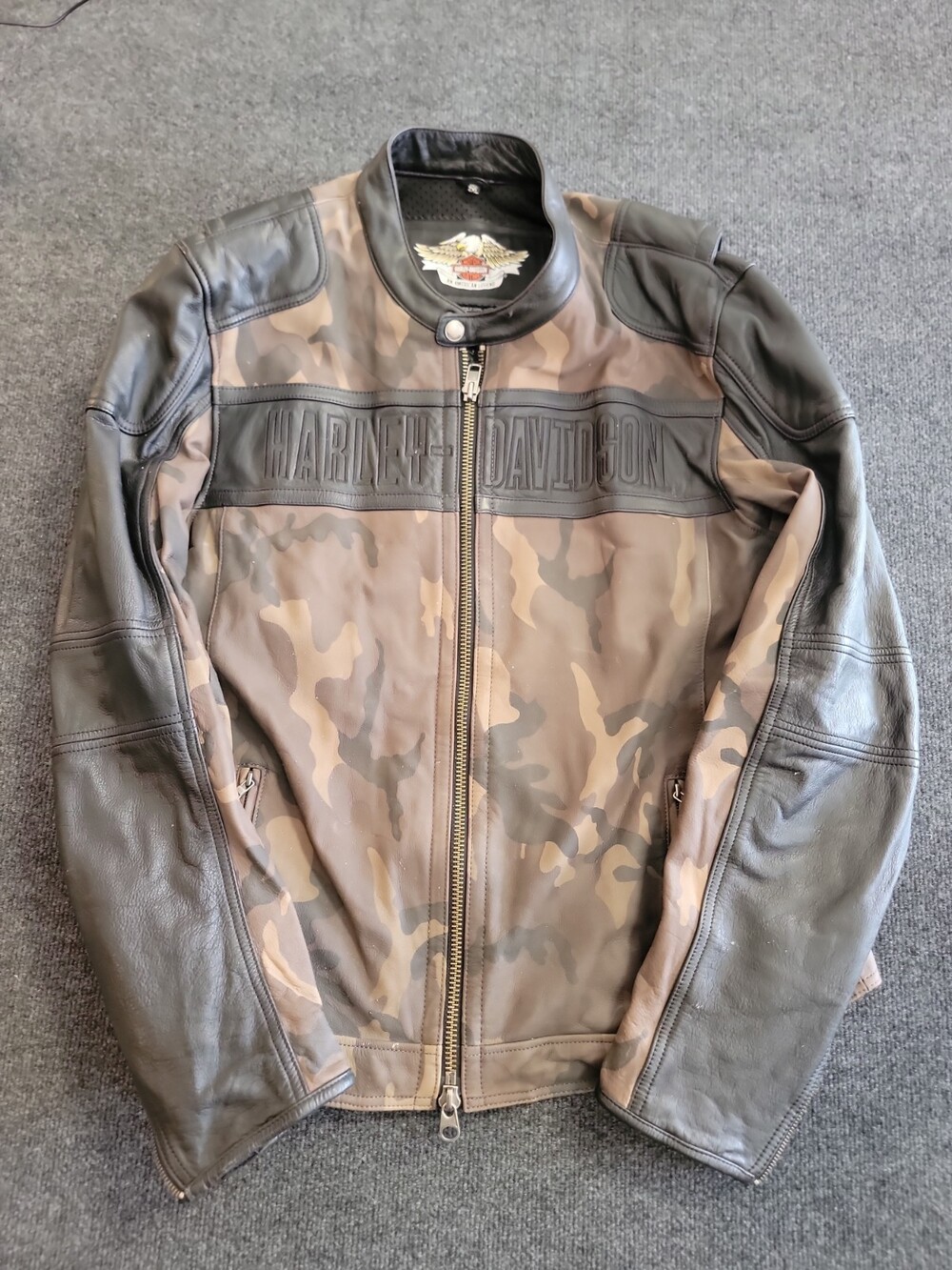 Vintage Harley Davidson CA03402 Leather Jacket-Black-Size 2XL TALL